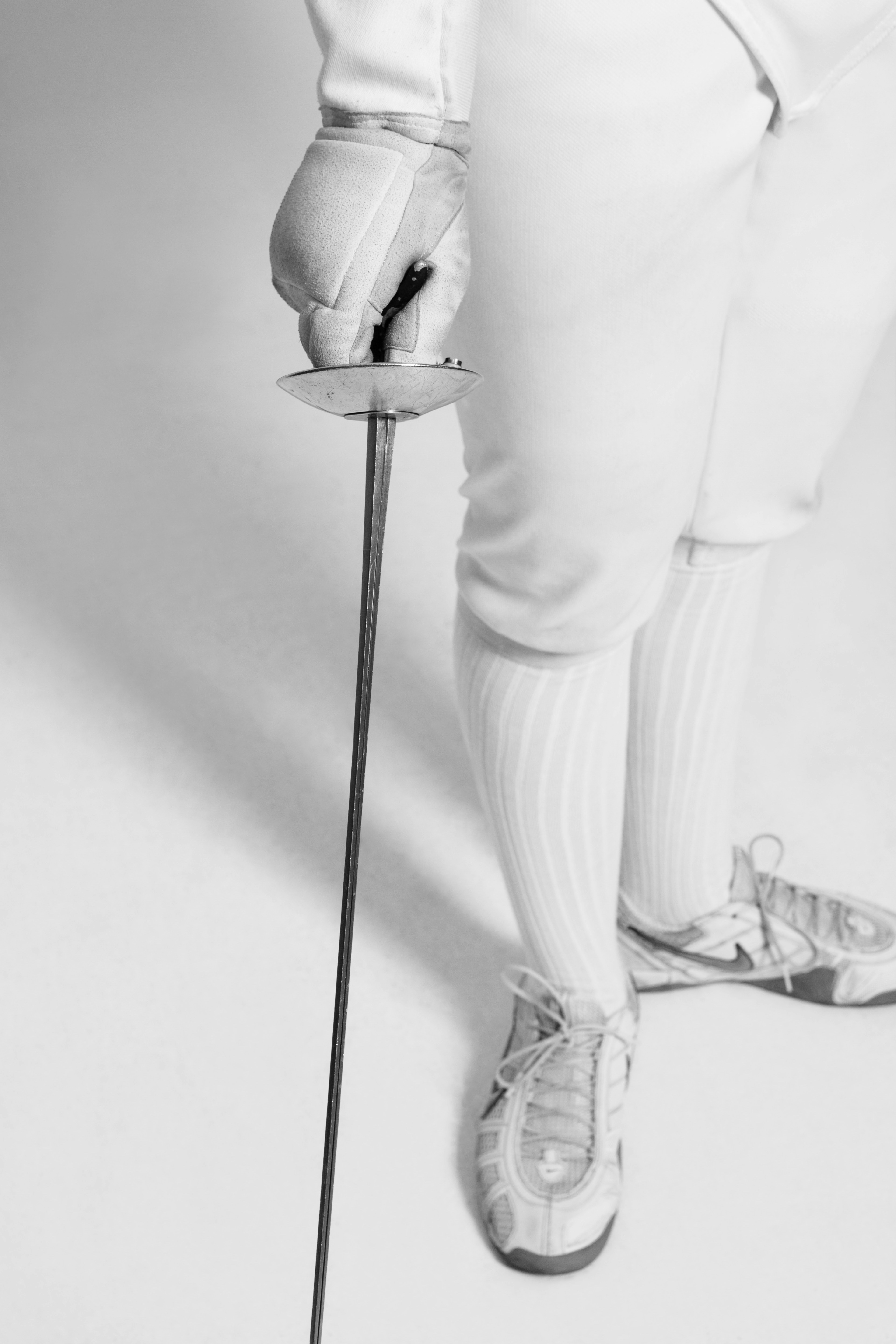 A fencer's sword, close up